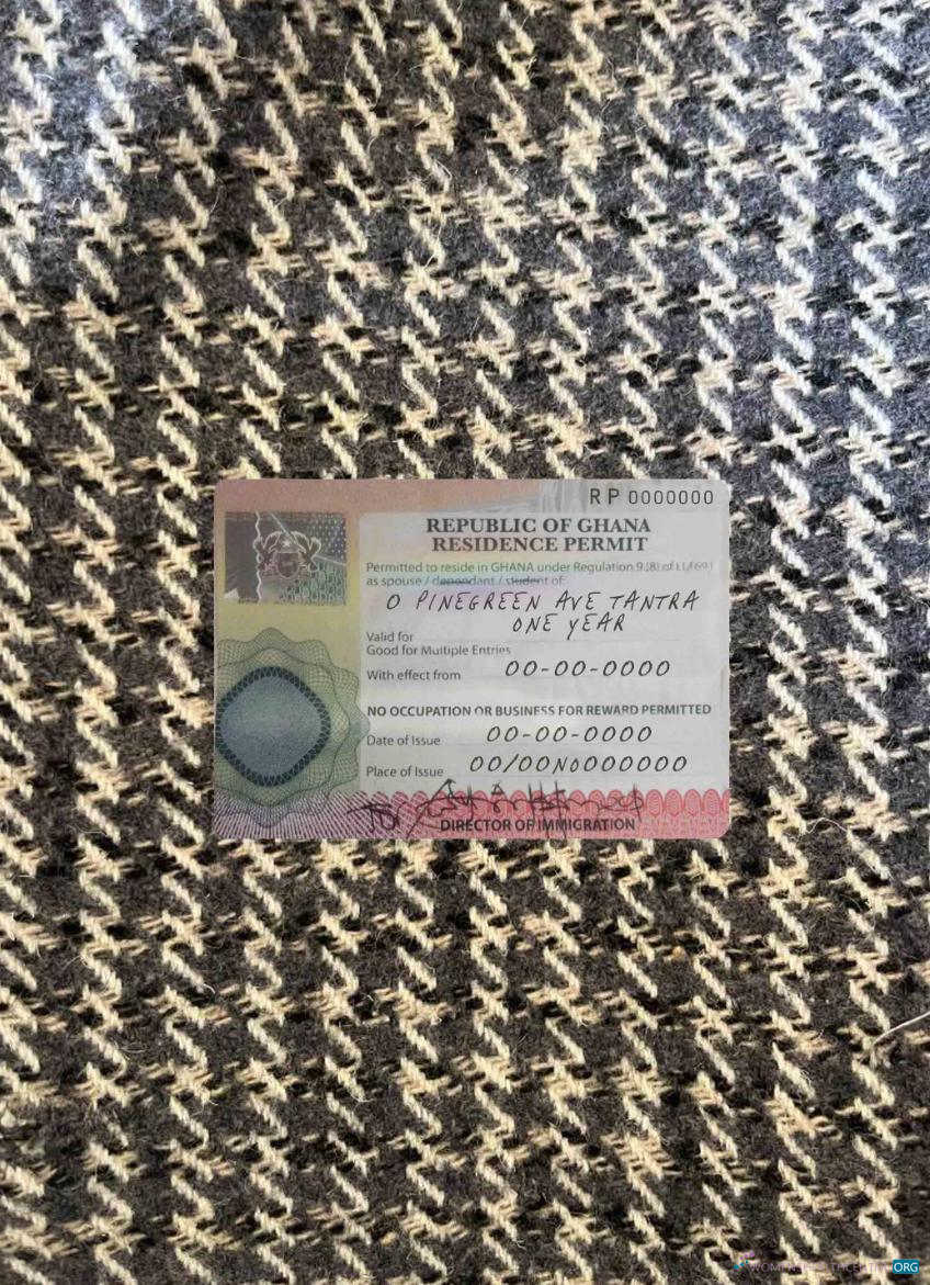 Download Ghana residence permit photolook Photoshop template